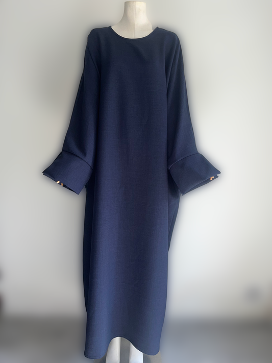 Abaya Lin Bleu Marine