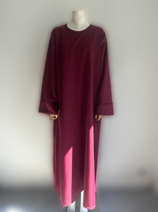 Abaya Fluide Bordeau