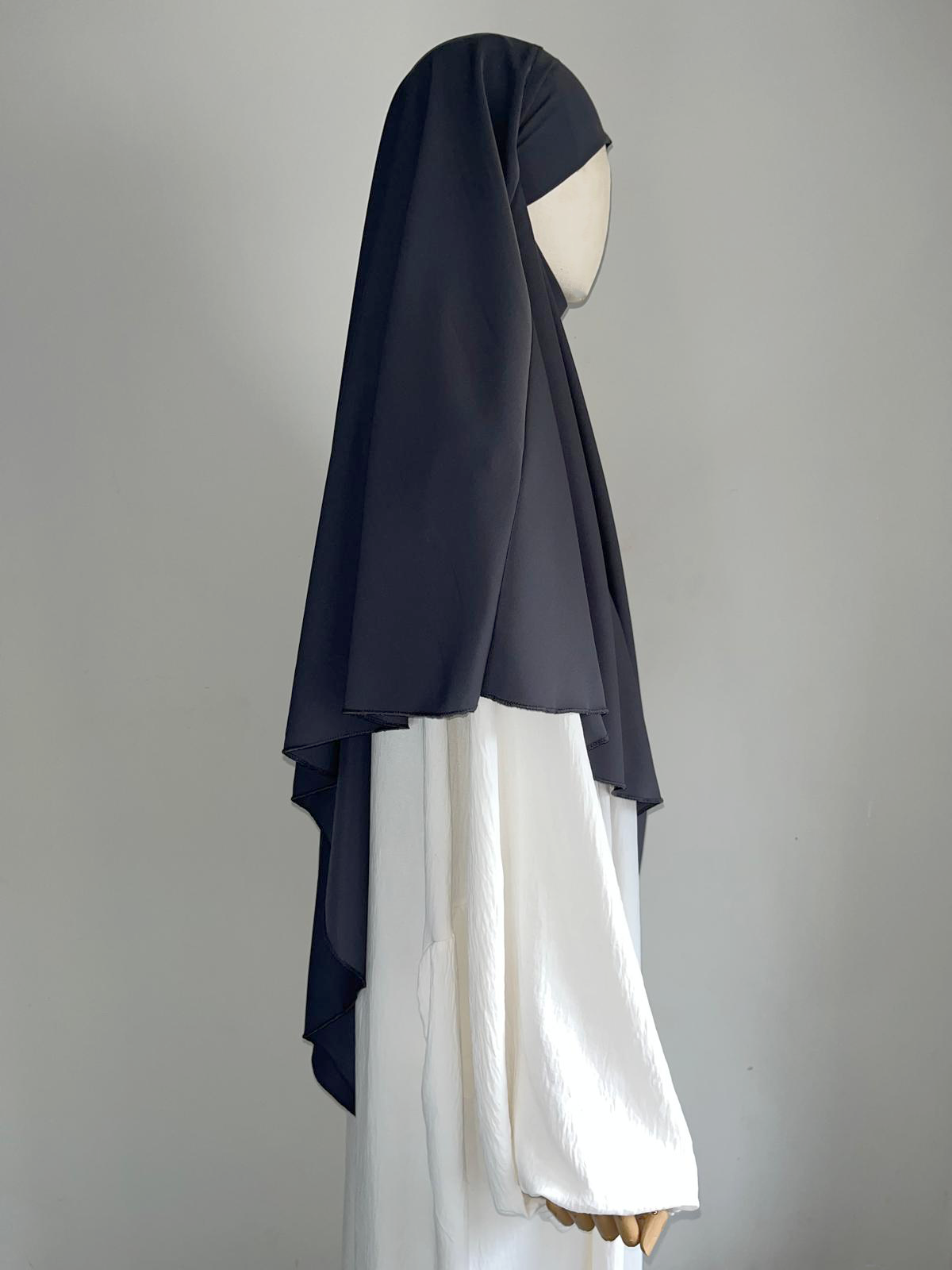 Khimar Soie de Médine Gris Foncé