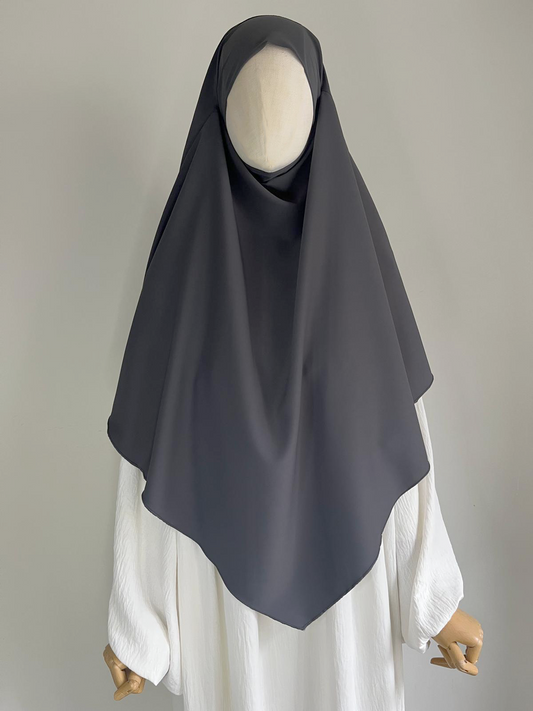 Khimar Soie de Médine Gris Foncé