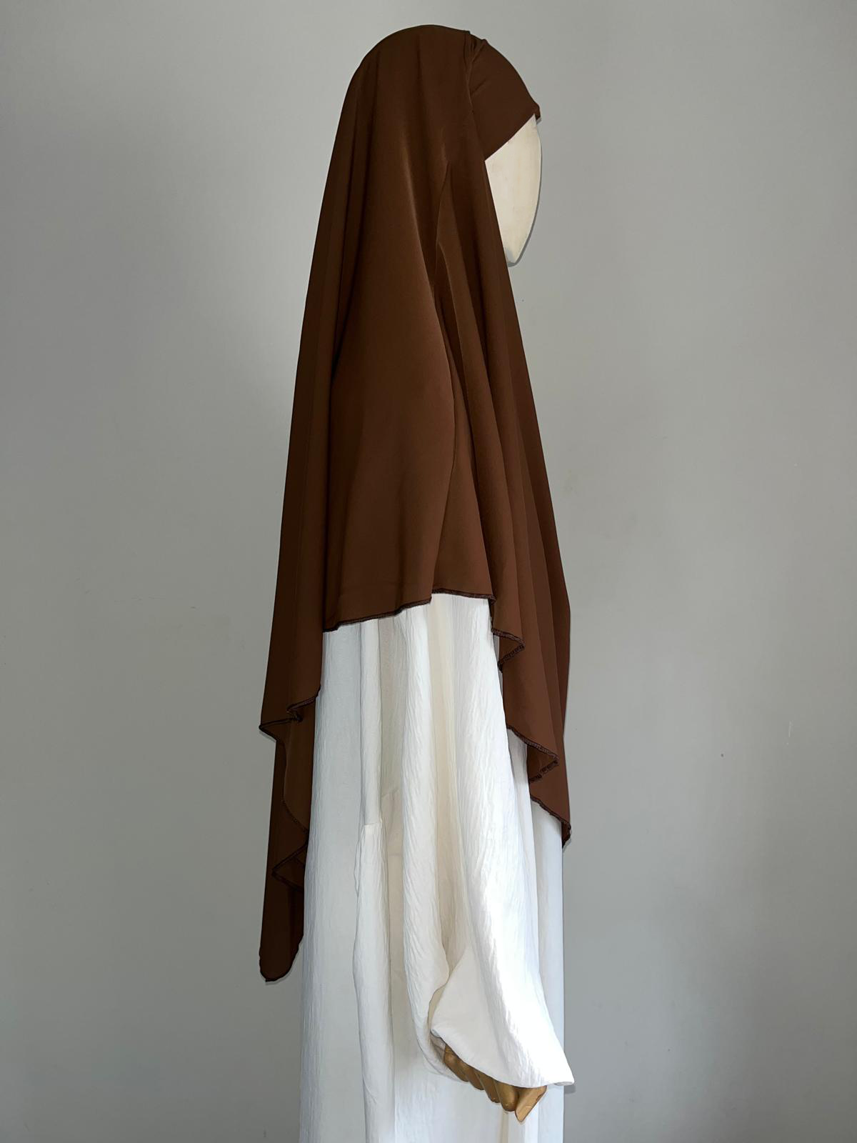 Khimar Soie de Médine Marron